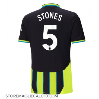Manchester City John Stones #5 Maglia Gara Trasferta Repliche 2024-25 Maniche Corte
